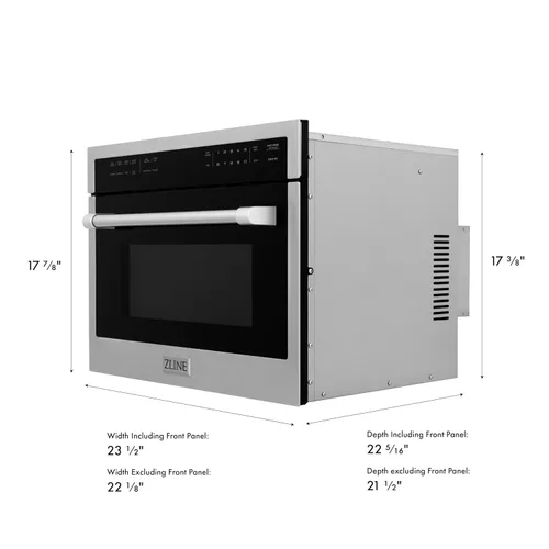 Vista 3 de ZLINE - Horno de microondas de convección integrado de acero inoxidable de 24 pulgadas con velocidad y sensor de cocción