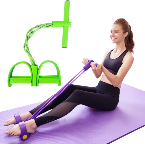 Vista 12 de 21 Bandas de Resistencia Fitness - 4 Tubo Pedal Tirador de Tobillo 2025 Bandas de Estiramiento Mejoradas para Ejercicio, Equipo de Sentadillas