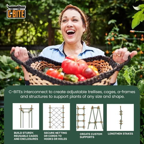 Vista 5 de Clips de soporte para plantas para enrejado, estacas de jardín, valla de alambre, plantas trepadoras, jardinería interior, sistemas hidropónicos