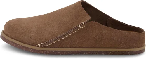 Vista 2 de CUSHIONAIRE Zuecos con plantilla de piel auténtica de arcilla para mujer con relleno cómodo