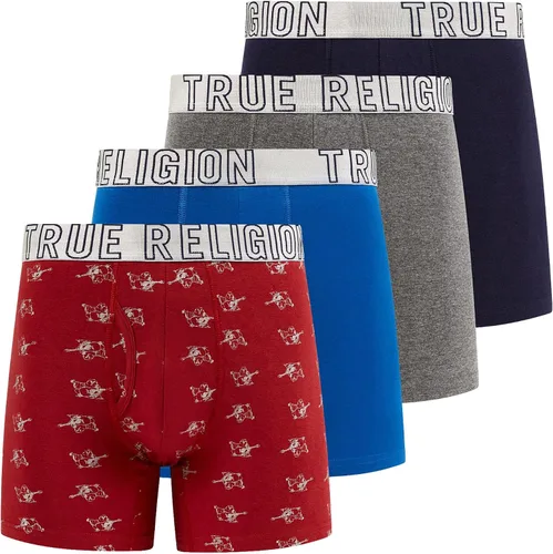 Vista 8 de True Religion Mens Boxer Briefs Cotton Stretch Underwear for Men Pack of 4 Negro