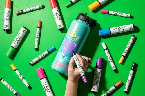 Vista 3 de Marcador de pintura líquida para bolígrafo de vidrio: bolígrafos de escritura de vidrio y marcadores de pintura con tinta lavable y borrable