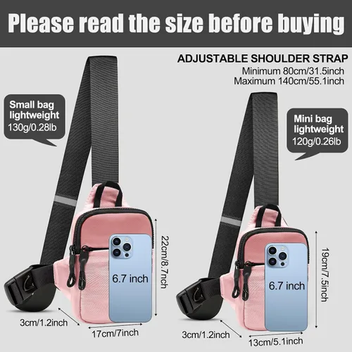 Vista 2 de Mini bolso bandolera para hombre, bolso cruzado pequeño para mujer, riñoneras informales, bolsa de bolsillo personal, mochila para teléfono