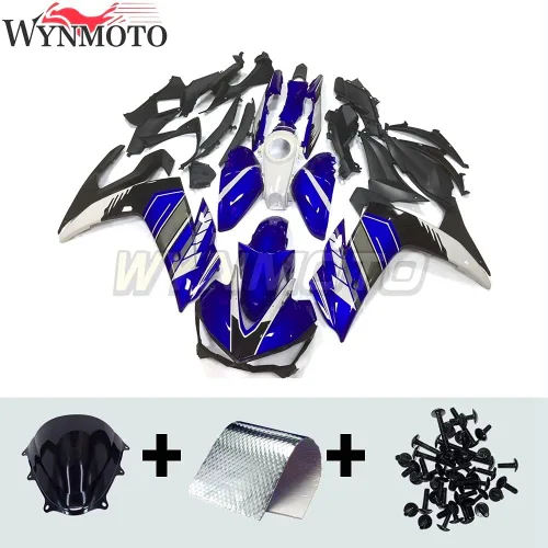 Vista 3 de Kit de carenados negro azul brillante apto para Yamaha YZF-R3 R25 2015 2016 R25 R3 15 16 ABS molde de inyección de plástico motocicleta carrocería