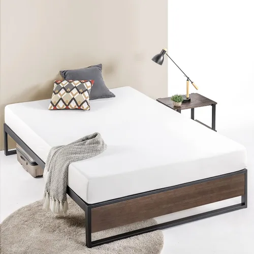 Vista 11 de Zinus Suzanne - Cama de plataforma de 6 pulgadas sin cabecero, Acero Madera Contrachapado, Marrón