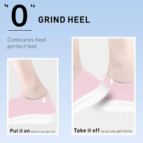 Vista 3 de JIAFO Zapatos deportivos para caminar para mujer, zapatos deportivos para mujer, zapatos de correr antideslizantes para mujer, sin cordones