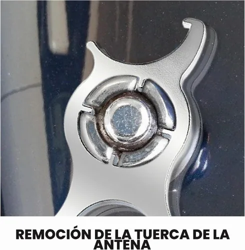 Vista 4 de Powerbuilt Llave de antena 2 en 1 – Tuerca bisel de antena de varios tamaños y herramienta de extracción de mástil para automóviles, se adapta a