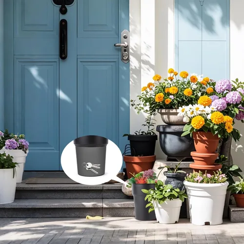 Vista 7 de BarGifts Maceta de Flores Negra Caja de Seguridad de Desviación, Caja de Almacenamiento Secreto Oculta Mantén Tus Objetos de Valor Seguros Como