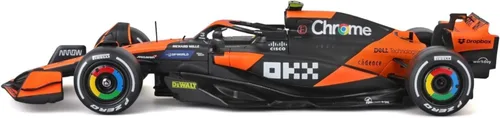 Vista 7 de Bburago 1:24 2024 Carrera McLaren MCL38 con figura, Norris #4