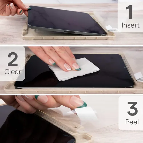 Vista 3 de ZUGU CASE Protector de pantalla para iPad Mini 6 y 7, A17 Pro (A2567, A2568, A2569), película de vidrio templado resistente a arañazos, protector