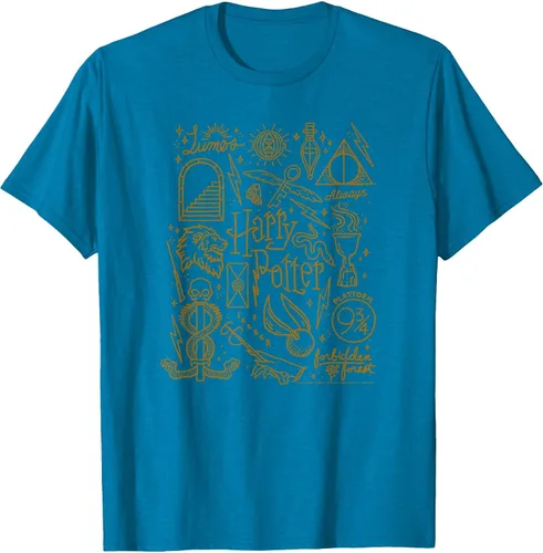 Vista 9 de Harry Potter Deathly Hallows 2 Icon Collage Poster T-Shirt Baby Blue