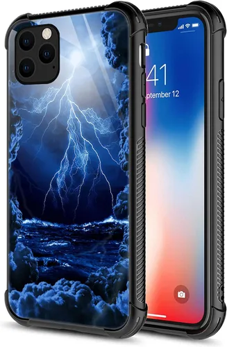 Vista 15 de CARLOCA Funda compatible con iPhone 13 Pro Max, diseño gráfico de identidad de grano de madera negra y roja, a prueba de golpes, antiarañazos