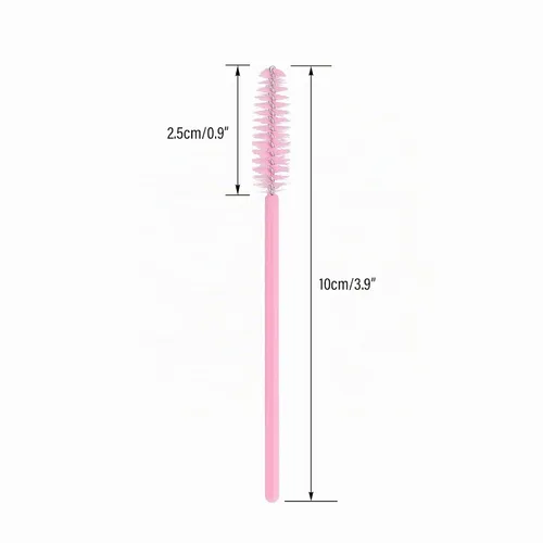 Vista 2 de G2PLUS 100 cepillos desechables para pestañas, varitas de rímel ajustables Rosa bebé
