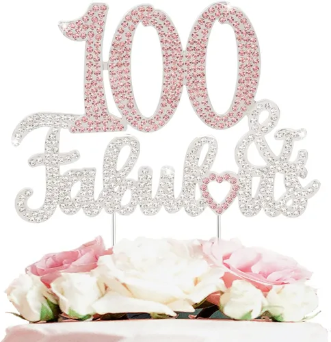 Vista 17 de 25 y fabulosa decoración de pastel de diamantes de imitación dorados y rosados – Feliz cumpleaños 25 años saluda a 25 años de edad, decoración