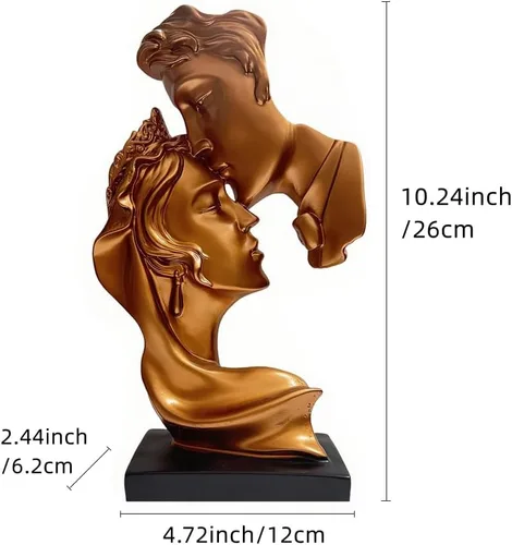 Vista 2 de Escultura de beso para parejas, arte abstracto, escultura de pareja, decoración de estatua de resina, estatua romántica utilizada para decoración
