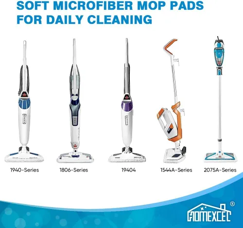 Vista 3 de HOMEXCEL Paquete de 4 almohadillas de repuesto para trapeador de vapor compatibles con Bissell Powerfresh Steam Mop serie 1940 1806 1440 1544