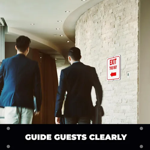 Vista 8 de Exit This Way - Señal de flecha izquierda - Señal de dirección para salida, letreros de aluminio para negocios, señalización de bar, cafetería