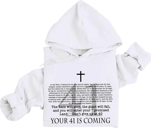 Vista 11 de Your 41 is Coming - Sudadera con capucha y versículo bíblico cristiano de Jesús