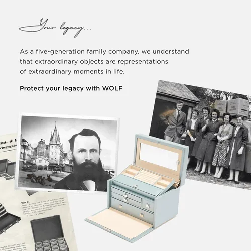 Vista 6 de WOLF Heritage - Caja para gemelos, piel sintética, forro ultra gamuza, cierre magnético