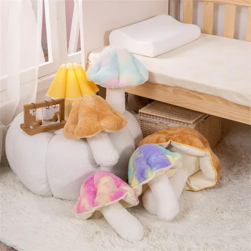 Vista 7 de Almohada de Champiñones, Almohada de Piso, Cojín de Sofá, Decoración del Hogar, Almohada de Lectura (32cm, Azul)