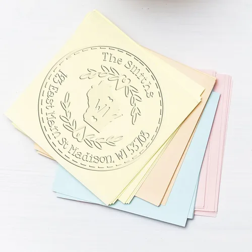Vista 78 de Alabama State Wreath - Sello de sello de dirección personalizado para invitaciones de fiesta, tarjetas de vacaciones y decoración del hogar Sello