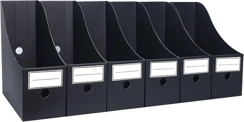 Vista 8 de Soporte para archivos de revista (paquete de 6), soporte de cartón para archivos, organizador de documentos, organizador de archivos de escritorio