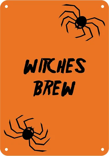 Vista 9 de Letrero de aluminio reflectante de Halloween "Witches Brew" 7" x 10" (HW-1364-RA)