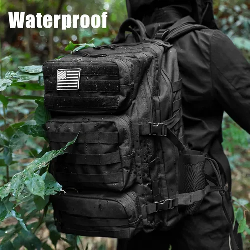 Vista 2 de Mochila táctica militar de 25L para hombre, mochila de 3 días, mochila MOLLE del ejército, mochila de asalto de 3 días, mochila de evacuación