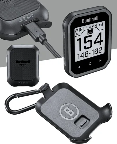 Vista 3 de bushnellgolf Golf Phantom 3 GPS de pendiente de mano, pantalla táctil, clip para cinturón y mosquetón, (negro)