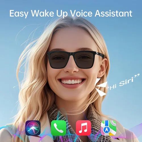 Vista 2 de Gafas inteligentes AIRMARS para hombres y mujeres con altavoz, gafas de sol Bluetooth con protección UV para exteriores, gafas inteligentes