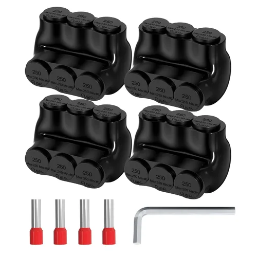 Vista 10 de Joinfworld Conector multigrifo aislado de 3 puertos 1/0-14AWG de aluminio a cobre, conectores de aluminio de entrada de un solo lado con hexagonal