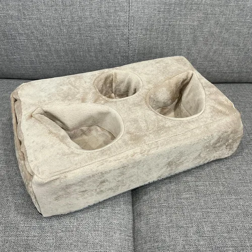 Vista 2 de Soporte para taza de sofá, soporte para control remoto de bebidas para el centro del sofá, cama, caravana, automóvil (beige)