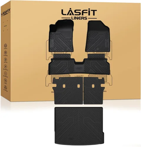 Vista 30 de LASFIT Alfombrillas de carga y respaldo de automóvil, aptas para todo tipo de clima, elastómero termoplástico de ajuste personalizado, fácil