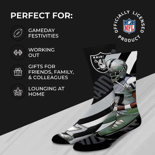 Vista 3 de For Bare Feet NFL Adult Player Stripe Sock - Premium Quality Poly Spandex Blend - Unisex- Stay Comfortable