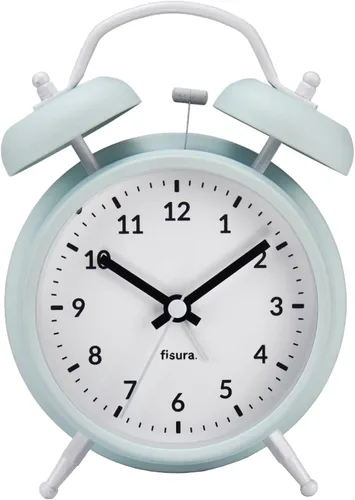 Vista 9 de Fisura – Reloj despertador analógico, sin tictac con luz LED, rosa y azul