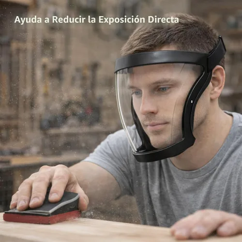 Vista 3 de Máscara de protección facial antivaho de alta definición para adultos (color negro mejorado).