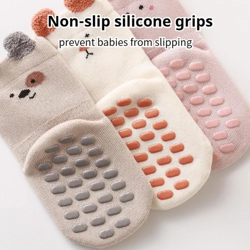 Vista 3 de Calcetines antideslizantes para recién nacidos, calcetines antideslizantes para bebés, niñas y niños, 10 pares