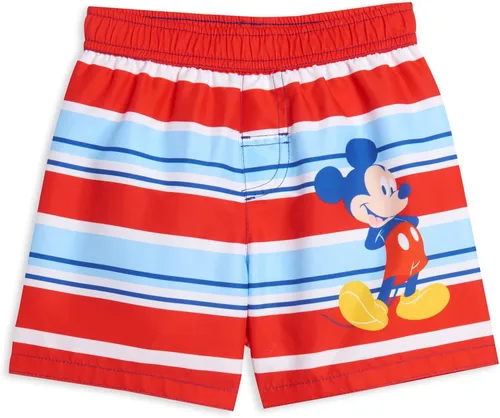 Vista 4 de Disney Conjunto de traje de baño y camiseta de Mickey Mouse para niños pequeños, Azul-Blanco