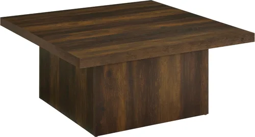 Vista 12 de Coaster Home Furnishings - Devar - Madera - Mesa de centro cuadrada con base de plinto, diseño geométrico y estilo contemporáneo - Sala de estar