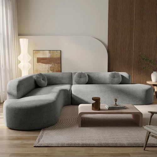 Vista 14 de Sofá Seccional Curvo de 106 pulgadas Sofá de Esponja con Chaise Lounge para Sala de Estar, Sofá Seccional Moderno en Forma de L, Sin Estructura
