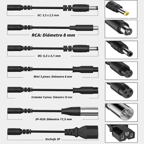 Vista 6 de Cargador de batería de litio de 36V, cargador de 42V 2A para patinete eléctrico, hoverboard, ebike, compatible con Gotrax, Jetson, Ninebot, Volpam