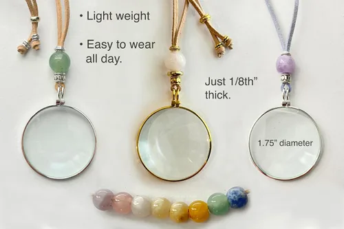 Vista 7 de by Wendra Collar con aumento, elementos naturales para aumentar la visión y la energía. ¡Deja tus lentes de lectura en casa! La Loupe