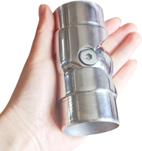 Vista 2 de Accesorios de conexión de pasamanos de acero inoxidable, codos ajustables de 90-210 grados, adecuado para tubos redondos de 2 pulgadas, conectores