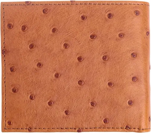 Vista 2 de Cartera de piel de avestruz marrón claro real