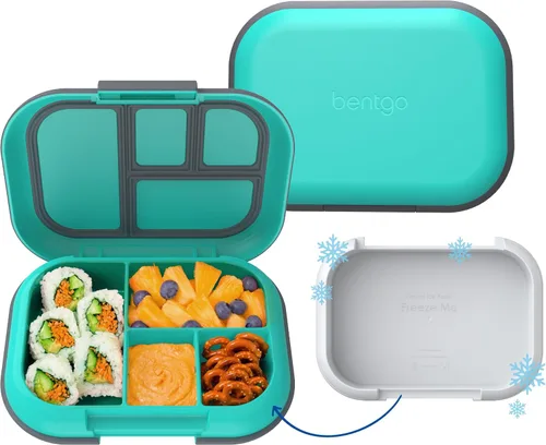 Vista 10 de Bentgo Chill Kids - Lonchera Bento de 4 compartimentos a prueba de fugas Aguamarina