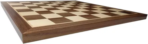 Vista 4 de Monroe - Tablero de ajedrez extra grueso con incrustaciones de madera de nogal y arce, grande de 18 x 18 pulgadas, solo tabla