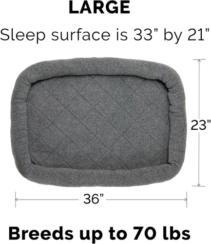 Vista 2 de Furhaven Cama para Perros para Perros Grandes/Medianos, 100% Lavable, Dimensionada para Adaptarse a Jaulas - Almohadilla de Jaula con Borde de Forro