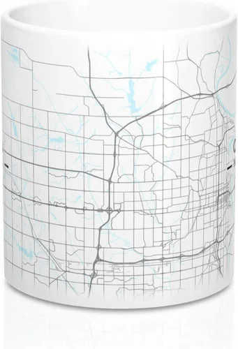 Vista 2 de Omaha, Nebraska NE Map Mug (11 oz)