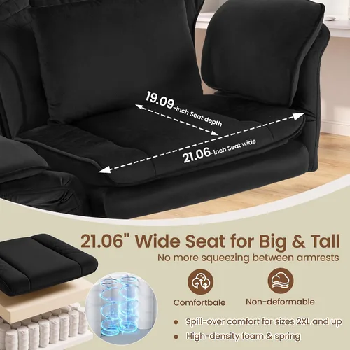 Vista 6 de Criss Cross Office Chair, Big and Tall Desk Chair Comty with Foot Rest Black