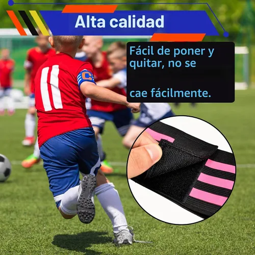 Vista 2 de Senston Brazaletes de capitanes de balón de fútbol para adultos y jóvenes negro/amarillo/azul